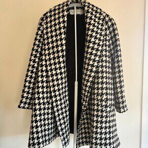 Evan Picone 100% Wool Houndstooth Trench (Sm/Med)